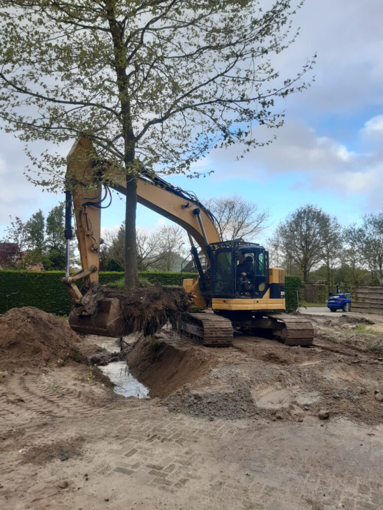 Graafmachine met machinist