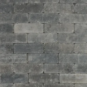 Trommelsteen 21x7x7 grijs/zwart genuanceerd