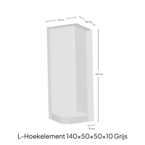 Hoek-L-Element 140x50x50x10cm Zichtbeton