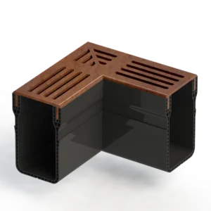 Star Drain 65/100 Hoekstuk - Roestbruin (Cortenstalen)