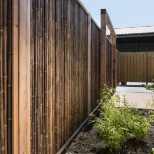 Bamboescherm zwarte bamboestokken 186x186 =cm