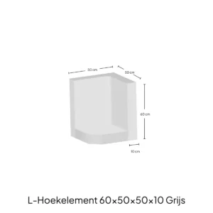 Hoek-L-Element 60x50x50x10cm Zichtbeton