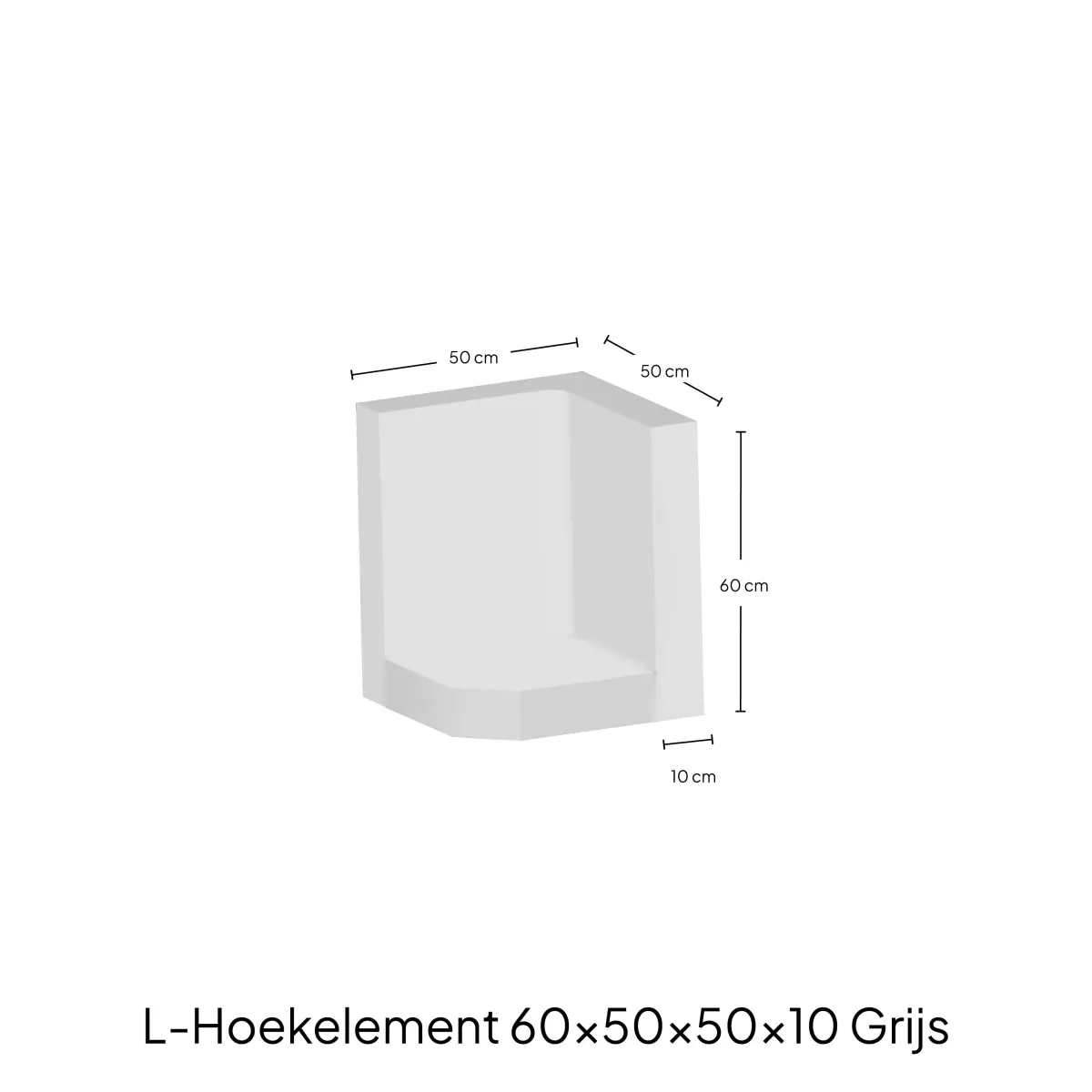 Hoek-L-Element 60x50x50x10cm Zichtbeton