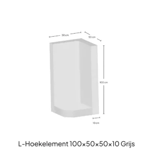 Hoek-L-Element 100x50x50x10cm Zichtbeton