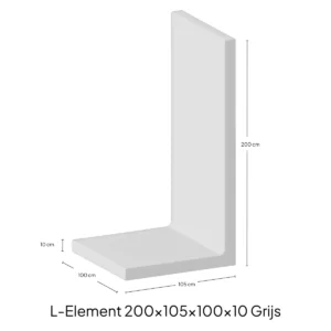 L-Element 200x105x100x10cm Zichtbeton