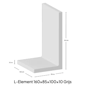 L-Element 160x85x100x10cm Zichtbeton