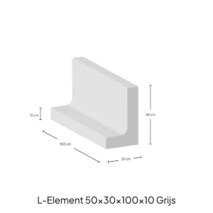 L-Element 50x30x100x10cm Zichtbeton