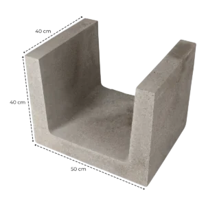 (H) U-element 40x50x40 Grijs