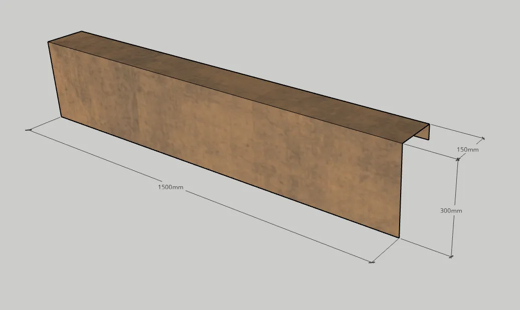 Overzetprofiel Muurblok Recht 150x30x15,8cm Corten - Afbeelding 8