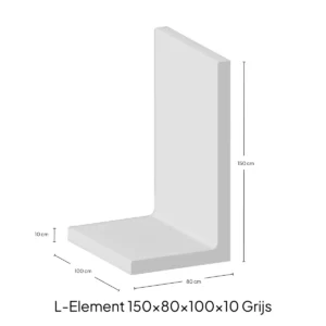 L-Element 150x80x100x10cm Zichtbeton