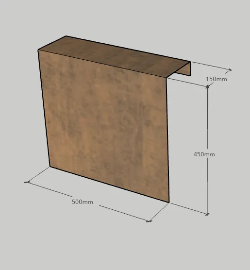 Corten Overzetstuk 500x450x150mm - Afbeelding 9