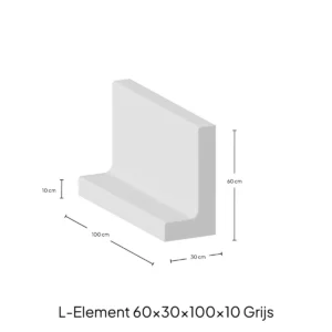 L-Element 60x30x100x10cm Zichtbeton