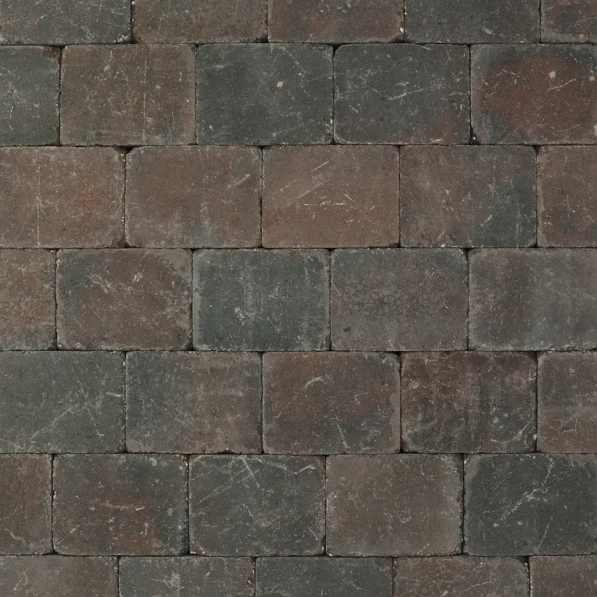 Trommelsteen 15x20x6 bruin/zwart genuanceerd