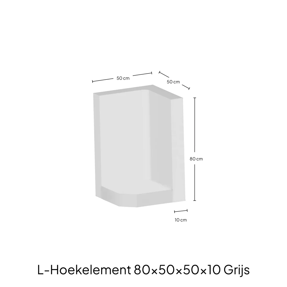 Hoek-L-Element 80x50x50x10cm Zichtbeton