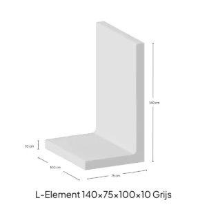 L-Element 140x75x100x10cm Zichtbeton